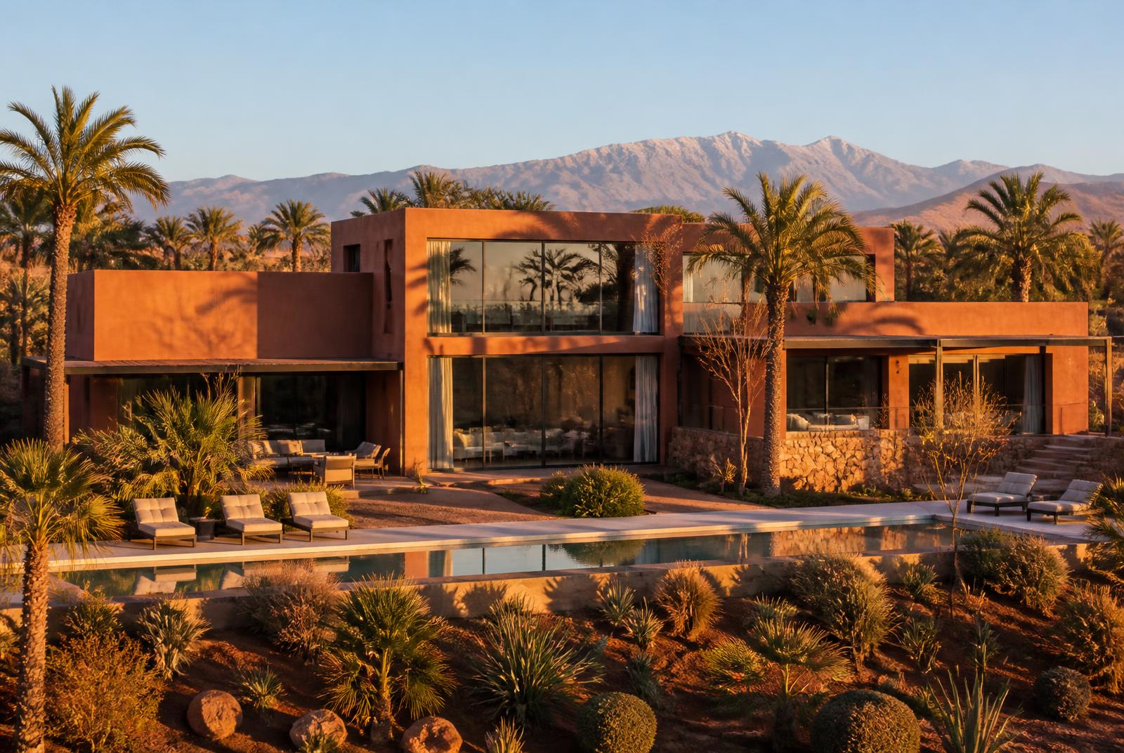 Villa moderne à Marrakech avec films de vitrage